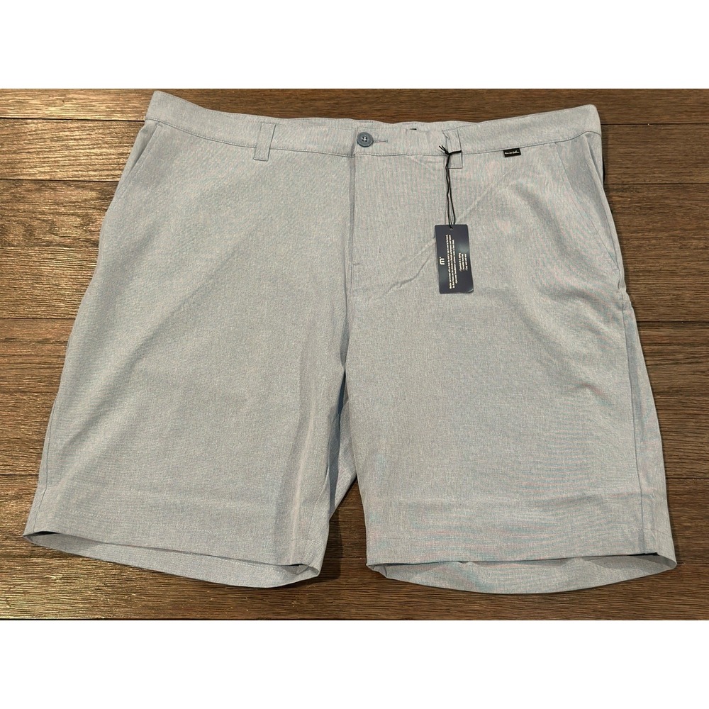 NWT Travis Matthew Mens 42 Beck Blue 9" Performance Golf Shorts athletic stretch